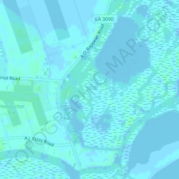 Mappa topografica Port Fourchon, altitudine, rilievo