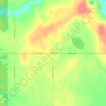 Mappa topografica Kenabeek, altitudine, rilievo