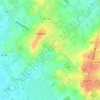 Mappa topografica La Vallée, altitudine, rilievo