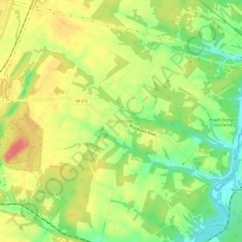 Mappa topografica Brucetown, altitudine, rilievo