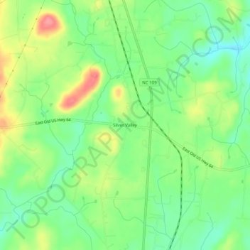 Mappa topografica Silver Valley, altitudine, rilievo