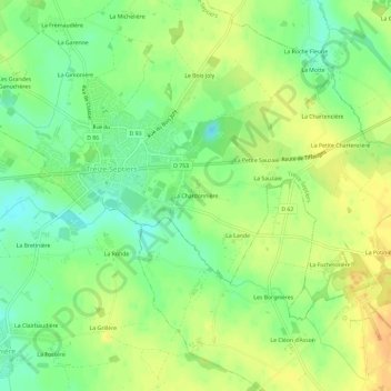 Mappa topografica La Chardonnière, altitudine, rilievo
