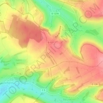Mappa topografica Longs Sillons, altitudine, rilievo