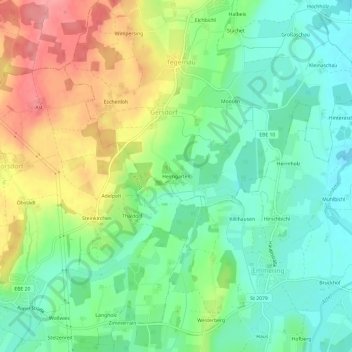 Mappa topografica Heimgarten, altitudine, rilievo