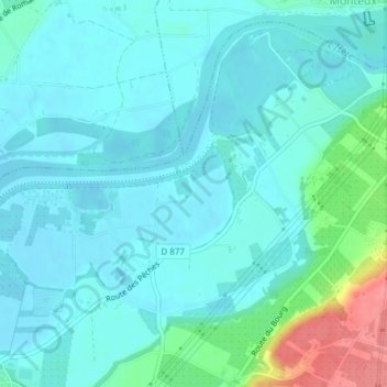 Mappa topografica Les Peches - est, altitudine, rilievo