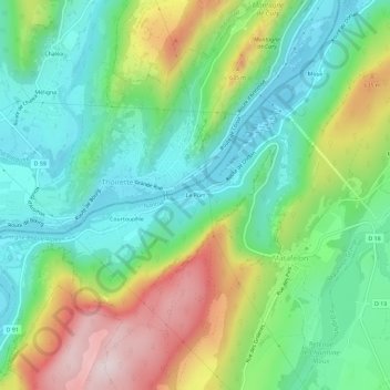 Mappa topografica Le Port, altitudine, rilievo