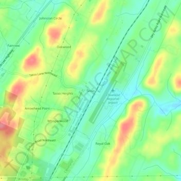 Mappa topografica Tasso, altitudine, rilievo