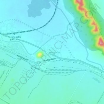 Mappa topografica Toranagallu, altitudine, rilievo
