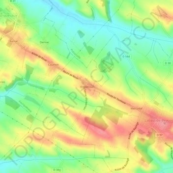 Mappa topografica Enbernou, altitudine, rilievo