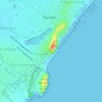 Mappa topografica Morro do Farol, altitudine, rilievo