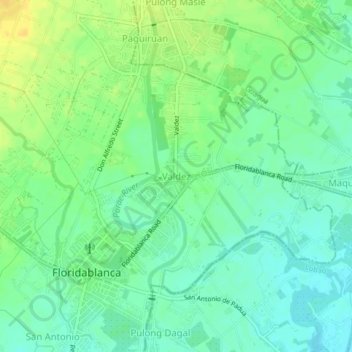 Mappa topografica Valdez, altitudine, rilievo