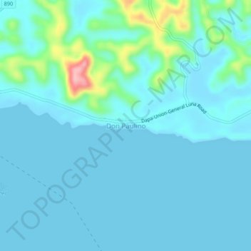 Mappa topografica Don Paulino, altitudine, rilievo