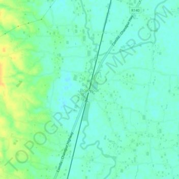 Mappa topografica Bojoypur, altitudine, rilievo