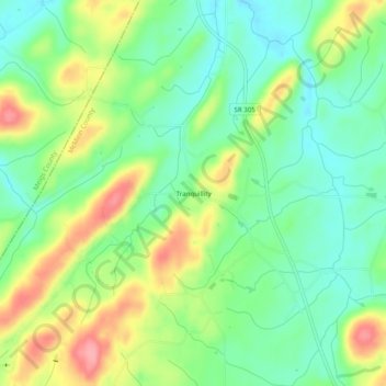 Mappa topografica Tranquillity, altitudine, rilievo