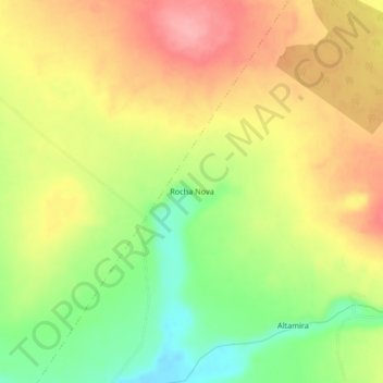 Mappa topografica Rocha Nova, altitudine, rilievo