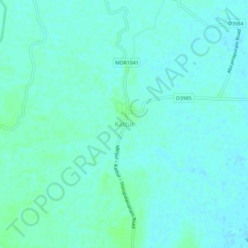 Mappa topografica Kattur, altitudine, rilievo