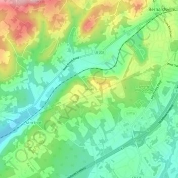 Mappa topografica Pill Hill, altitudine, rilievo