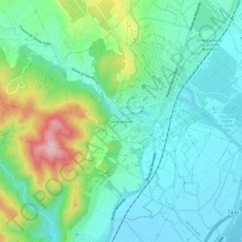 Mappa topografica Saint-Jacques, altitudine, rilievo