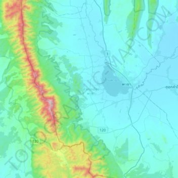 Mappa topografica Ban Sang, altitudine, rilievo
