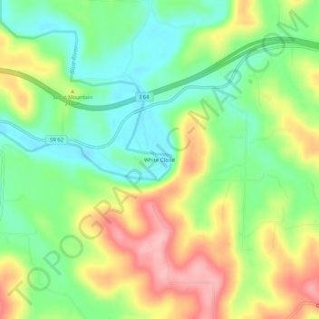 Mappa topografica White Cloud, altitudine, rilievo