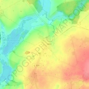 Mappa topografica Teschendorf, altitudine, rilievo