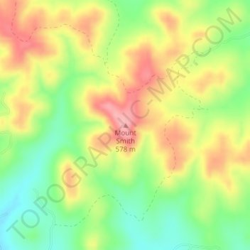 Mappa topografica Mount Smith, altitudine, rilievo