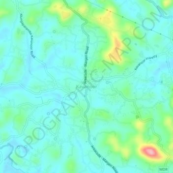 Mappa topografica Kavanoor, altitudine, rilievo