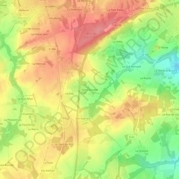Mappa topografica Saint-Goudas, altitudine, rilievo