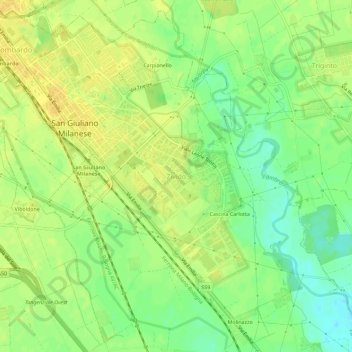 Mappa topografica Zivido, altitudine, rilievo