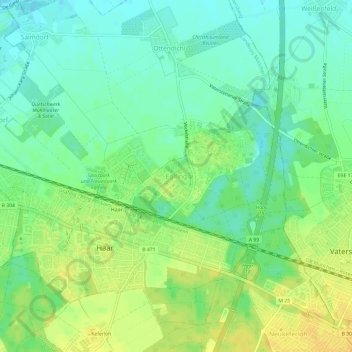 Mappa topografica Eglfing, altitudine, rilievo