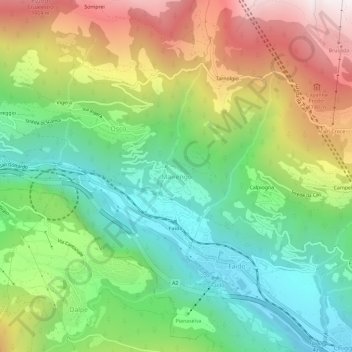 Mappa topografica Mairengo, altitudine, rilievo