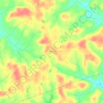 Mappa topografica Glenn, altitudine, rilievo