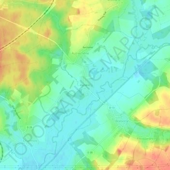 Mappa topografica Eschêne, altitudine, rilievo