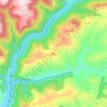 Mappa topografica Costrix, altitudine, rilievo