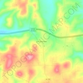 Mappa topografica Little Arkansaw, altitudine, rilievo