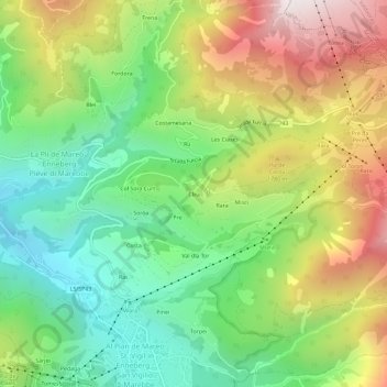 Mappa topografica Clea, altitudine, rilievo