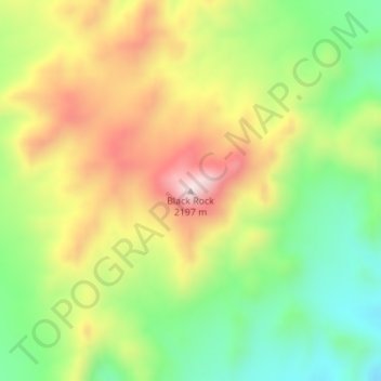 Mappa topografica Black Rock, altitudine, rilievo