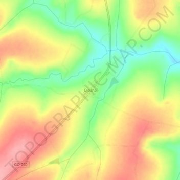 Mappa topografica Oloana, altitudine, rilievo