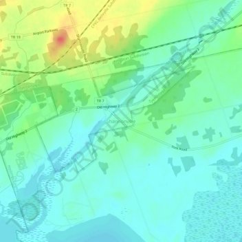 Mappa topografica Shannonville, altitudine, rilievo