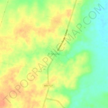 Mappa topografica El Molino, altitudine, rilievo