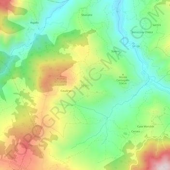 Mappa topografica Iggio, altitudine, rilievo