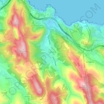 Mappa topografica Baltezana, altitudine, rilievo