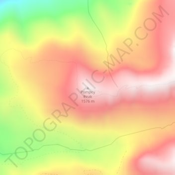Mappa topografica Pompey Peak, altitudine, rilievo