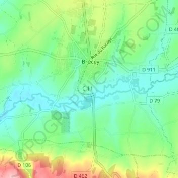 Mappa topografica La Tourelle, altitudine, rilievo