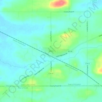 Mappa topografica Dalton, altitudine, rilievo