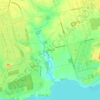 Mappa topografica Nanticoke, altitudine, rilievo
