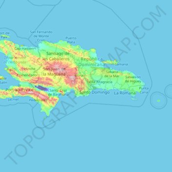 Mappa topografica San Cristóbal, altitudine, rilievo