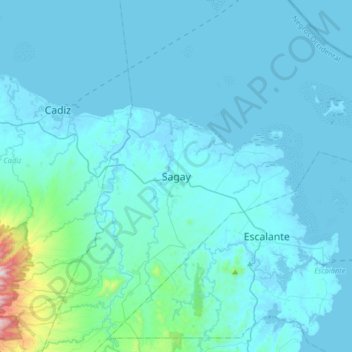 Mappa topografica Sagay, altitudine, rilievo