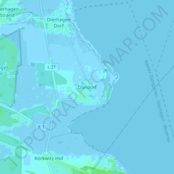 Mappa topografica Dändorf, altitudine, rilievo