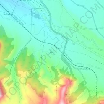 Mappa topografica Ujroo, altitudine, rilievo